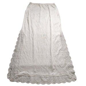 Vintage Long Stretch Maxi Nylon Lace Slits White M